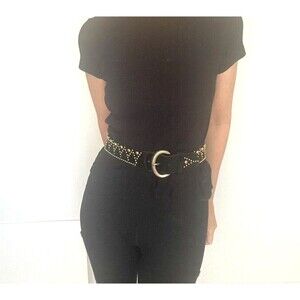 RARE!!!! Vintage 1980's Yves Saint Laurent  Black Suede Y Belt